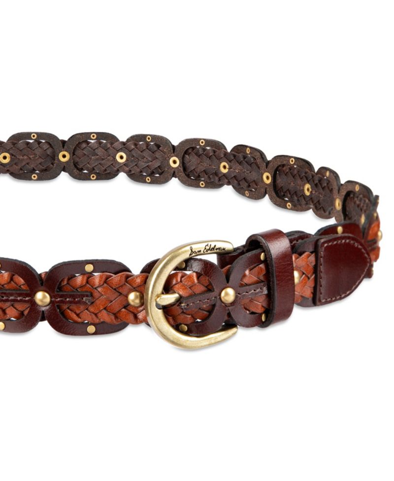 Women's Western Double-E Link Braided Leather Belt