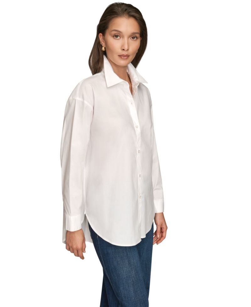 Women's Stretch Poplin Button-Down Shirt