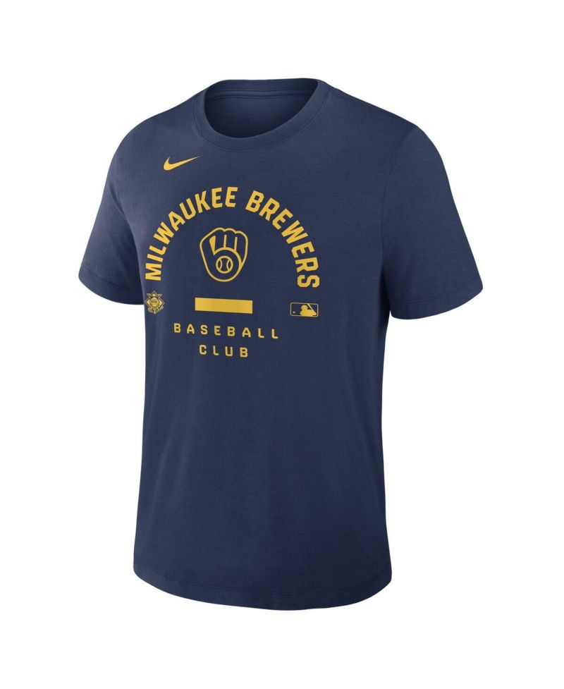 Men's Navy Milwaukee Brewers Authentic Collection Early Work Tri-Blend Dri-FIT T-Shirt