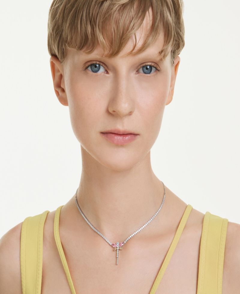 Ariana Grande x Mixed Cuts, Dragonfly, Multicolored, Rhodium-Plated Y Necklace