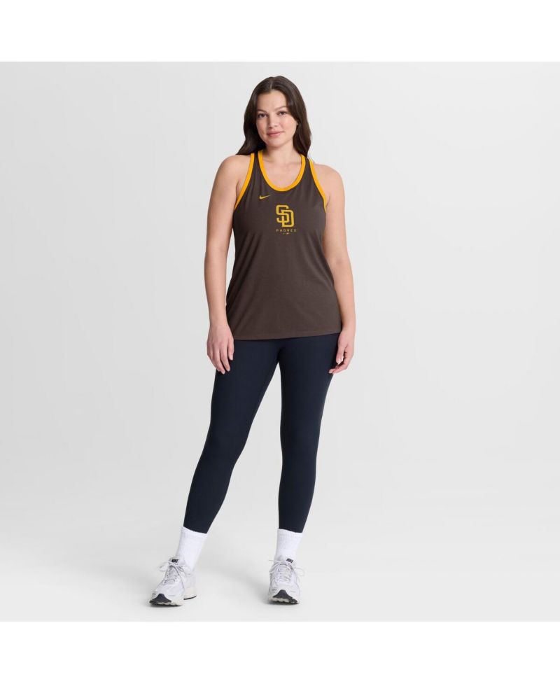 Women's Brown San Diego Padres Tri-Blend Dri-FIT Racerback Tank Top