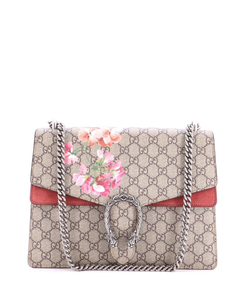 Medium Dionysus Bag Blooms Print GG Coated Canvas