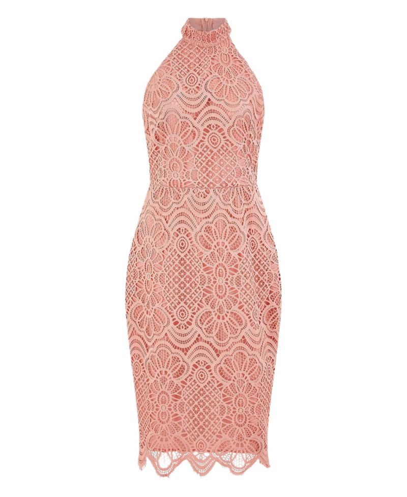 Women's Lace Halter Neck Dress