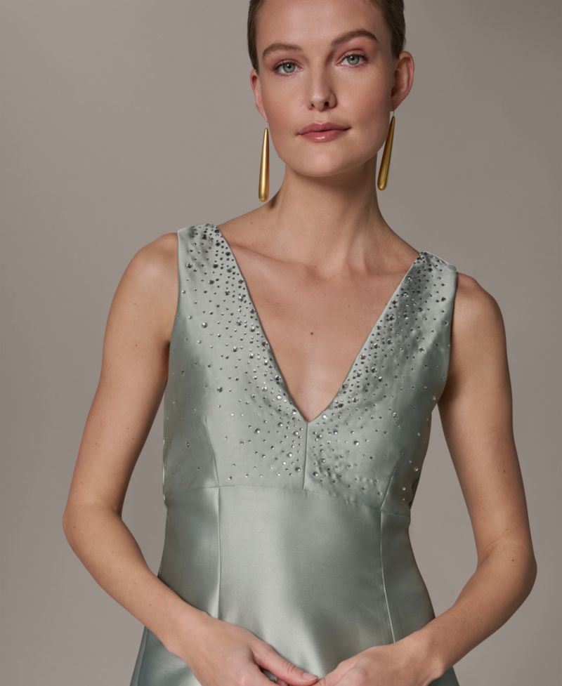 Women's A-Line Midi Dress with Hot Fix Detail