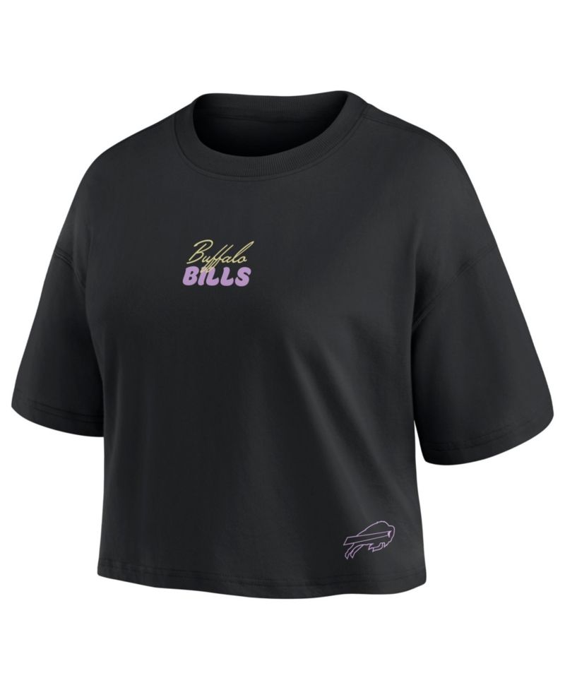 Women's Josh Allen Black Buffalo Bills Fashion Cropped T-Shirt