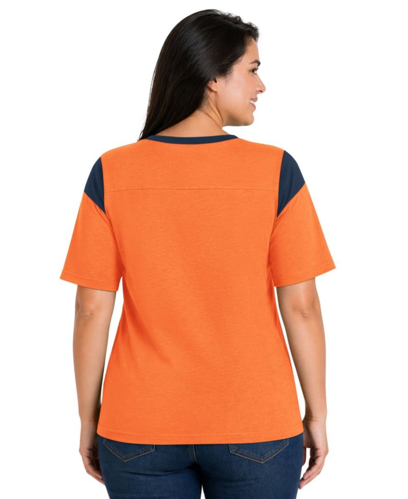 Women's Orange Denver Broncos Plus Size Linebacker Slub T-Shirt