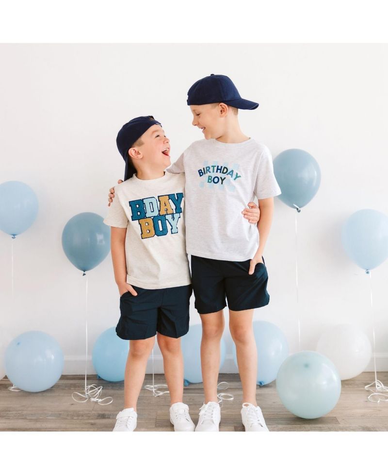Little Boys Birthday Boy Checker Short Sleeve T-Shirt