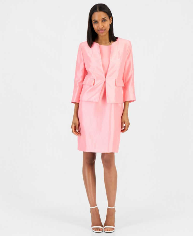 Women's Open-Front Jacket & Sleeveless Sheath Dress