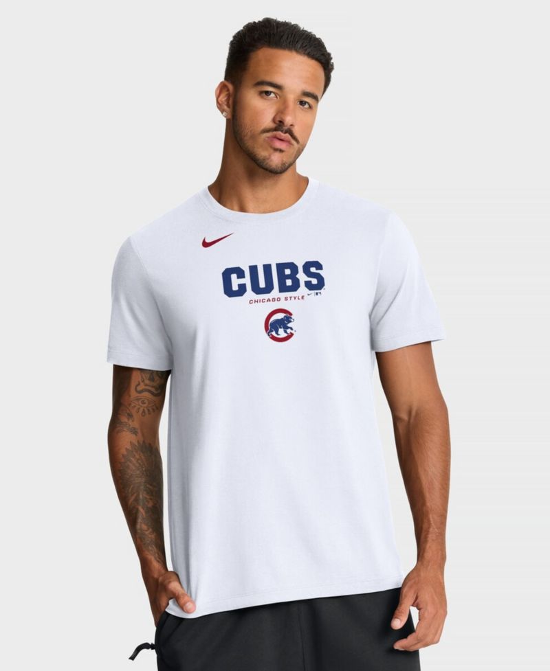 Men's White Chicago Cubs Bold Team Name T-Shirt
