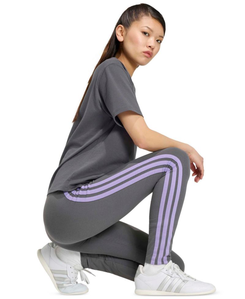 Plus Size Essentials 3-Stripes Cotton Leggings
