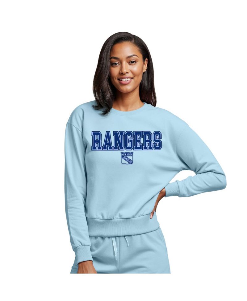 Women's Light Blue New York Rangers Tonal Pullover Sweatshirt
