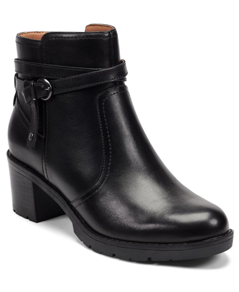 Women's Carter eFlex Buckle Strap Block Heel Booties