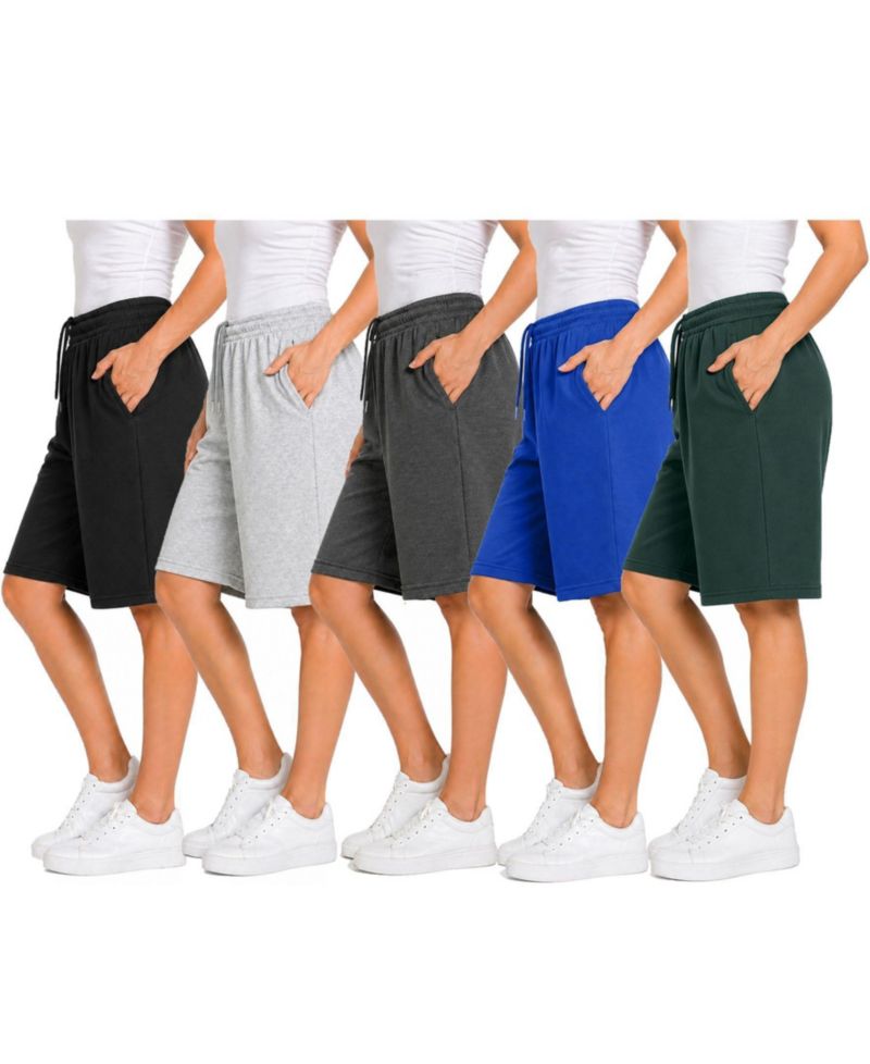 Women's Loose Fit Cotton Blend Lounge Shorts- 5-Pack
