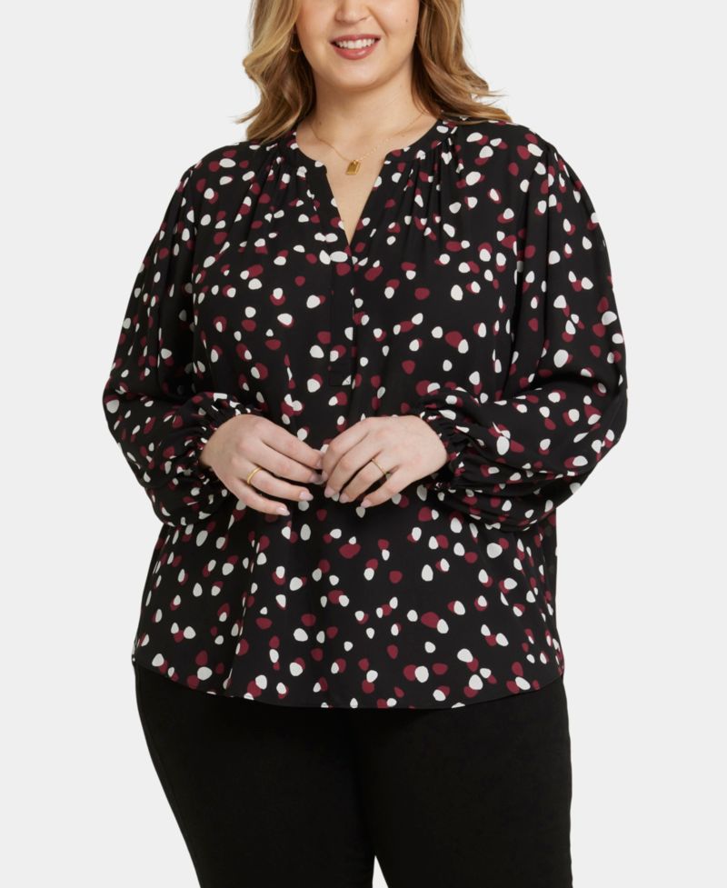 Plus Size Puff Sleeve Popover Top