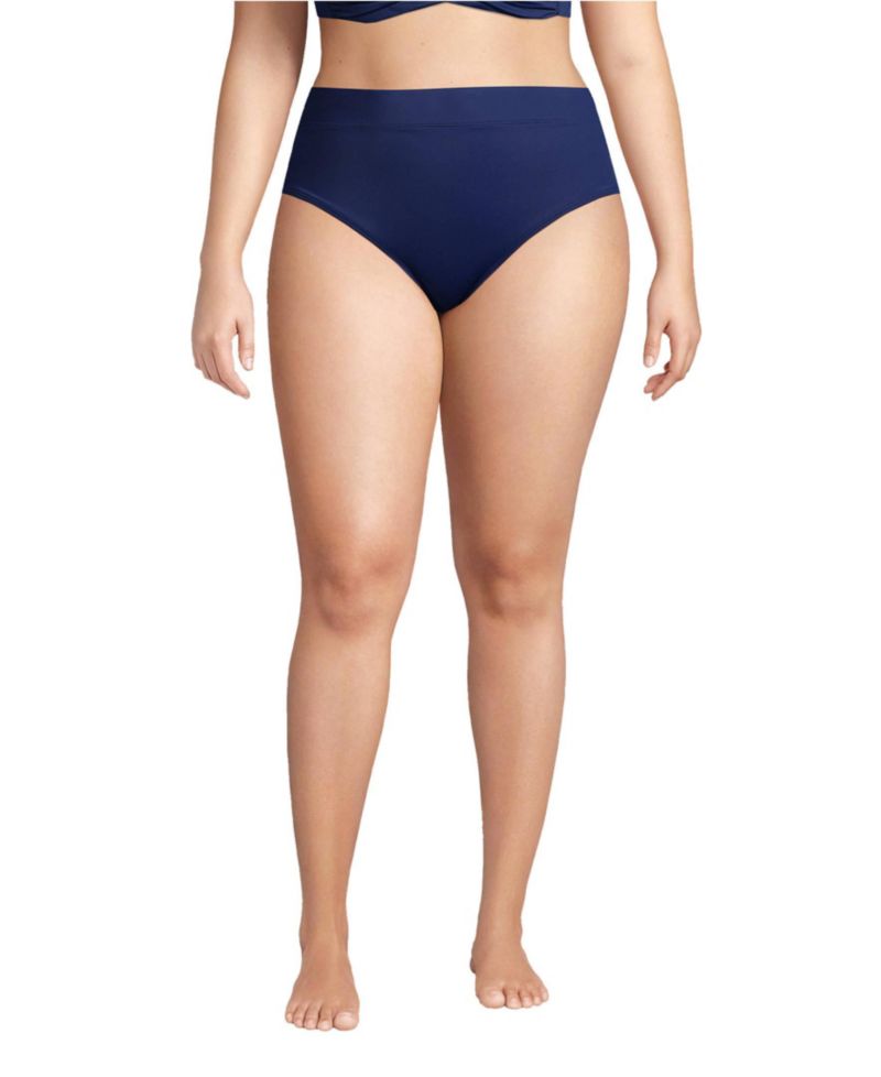 Women's Plus Size Tummy Control High Waisted Bikini Swim Bottoms
