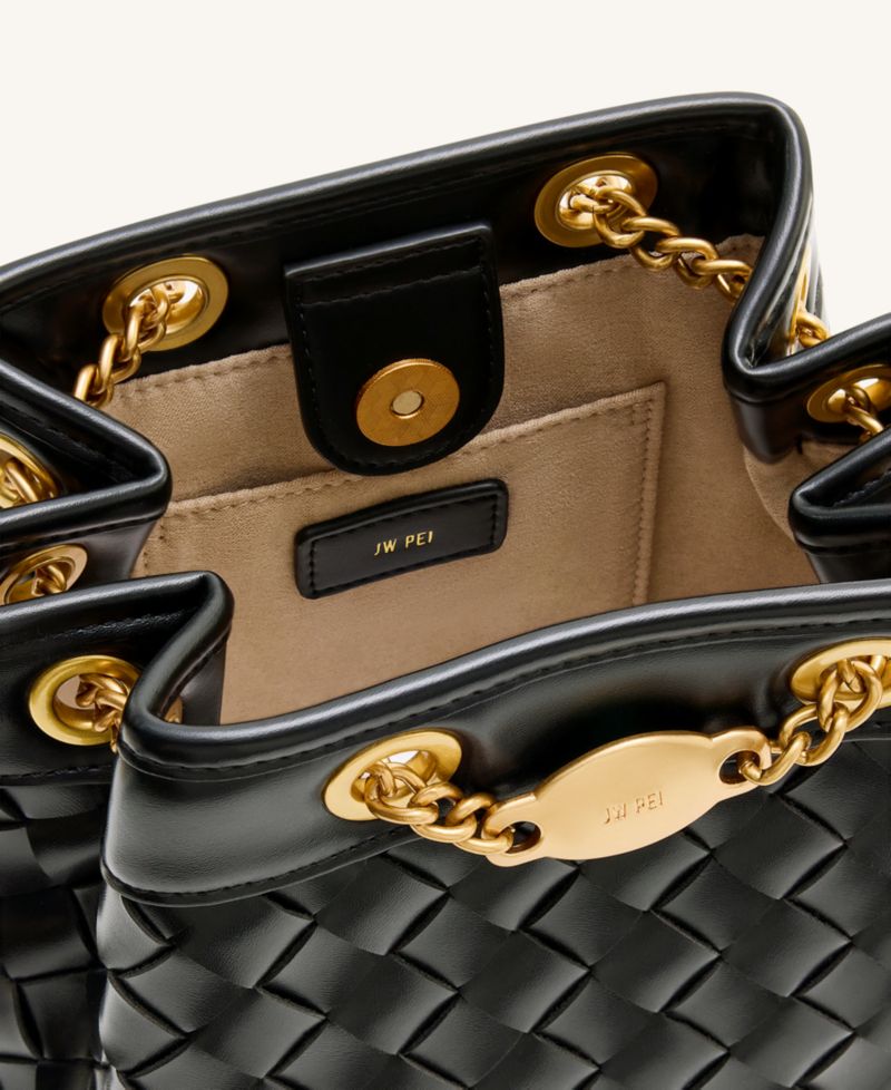 Yara Hand-Woven Bucket Handbag