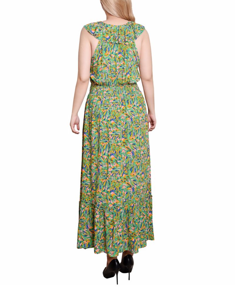 Petite Sleeveless Ruffled Rayon Dress