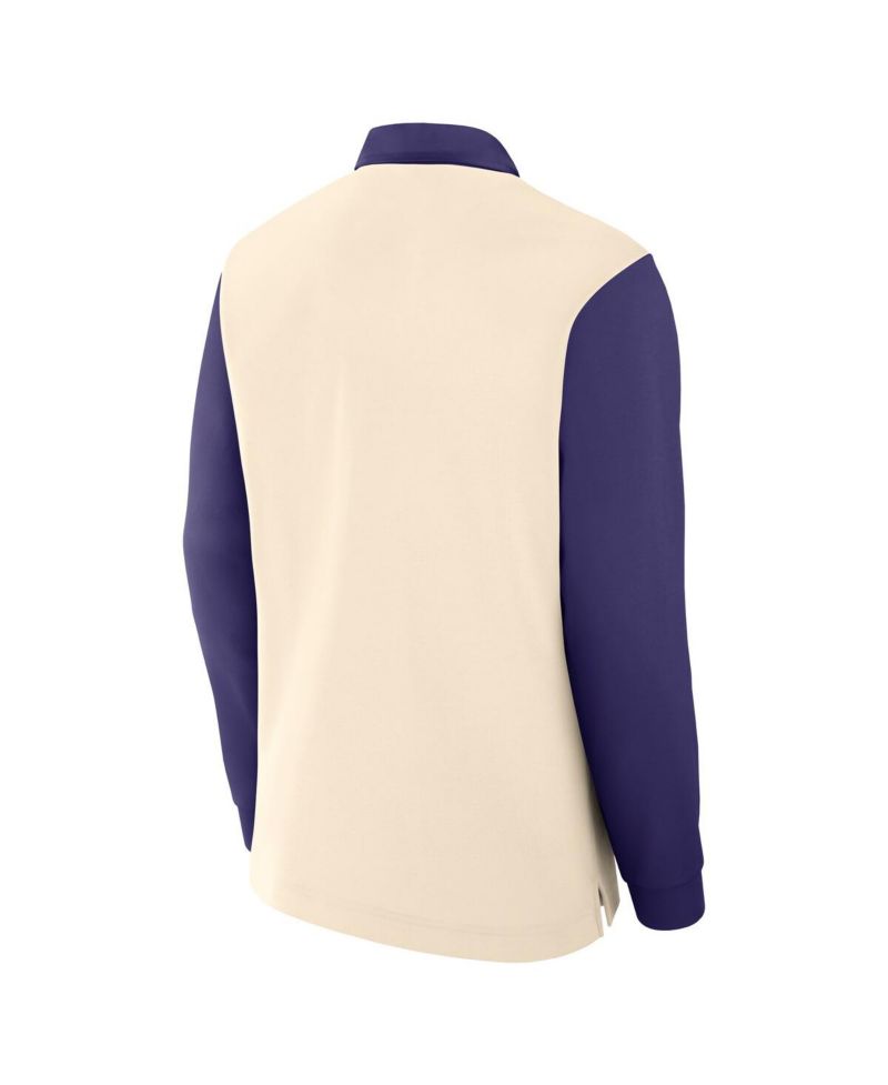 Men's Tan/Purple Clemson Tigers Rugby Long Sleeve Shirt