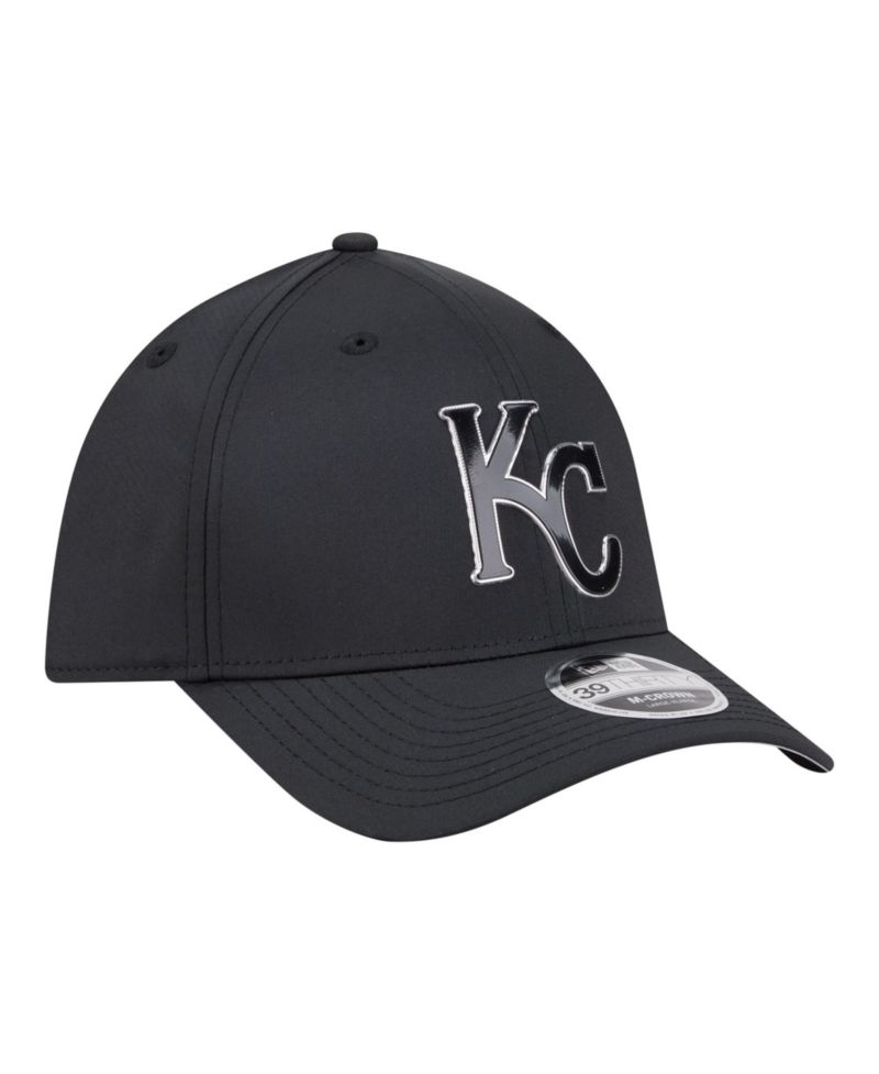 Men's Black Kansas City Royals Metallic 39THIRTY M-Crown Flex Hat