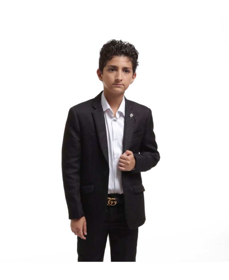 Boys Black Slim Fit Sports Coat