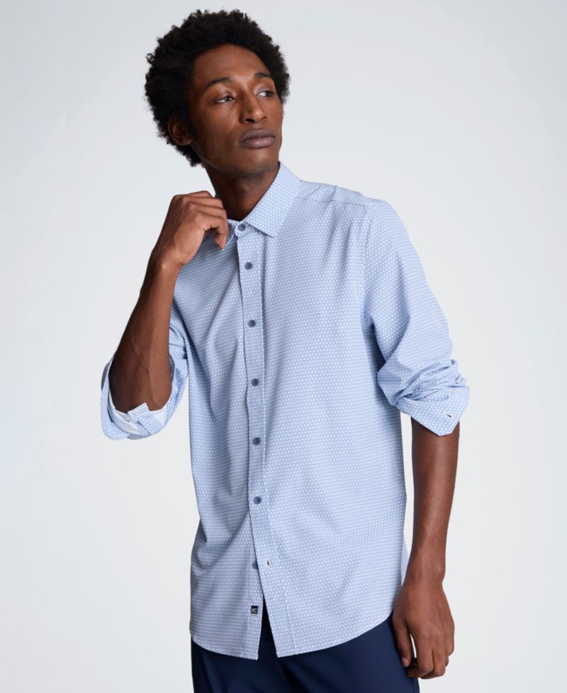 Men's Slim Fit Point Collar Button-Down Shirt