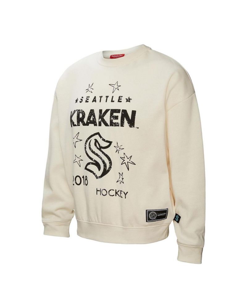 Women's Cream Seattle Kraken Logo 3.0 Pullover Sweatshirt
