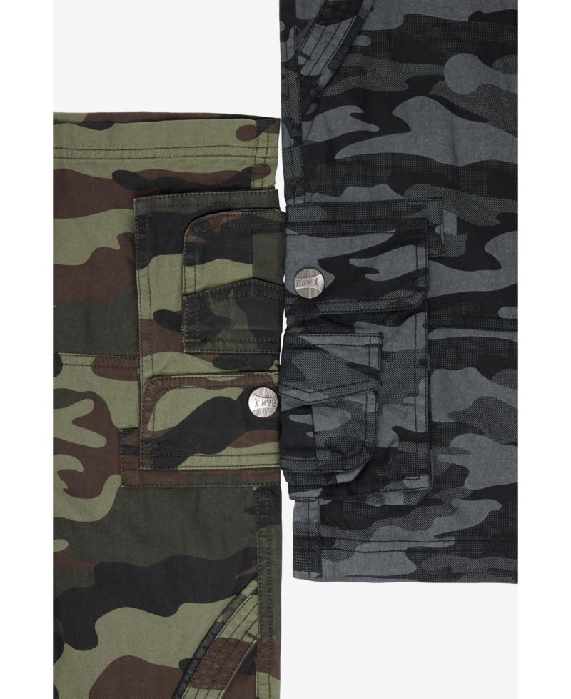 Boy's 2 Pack Combo Belted Twill Cargo Shorts