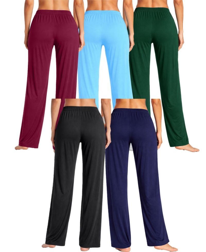 Women's Loose Fit Classic Lounge Pants-5 Pack