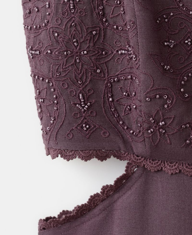 Women's Cutout Embroidered Beaded Dress