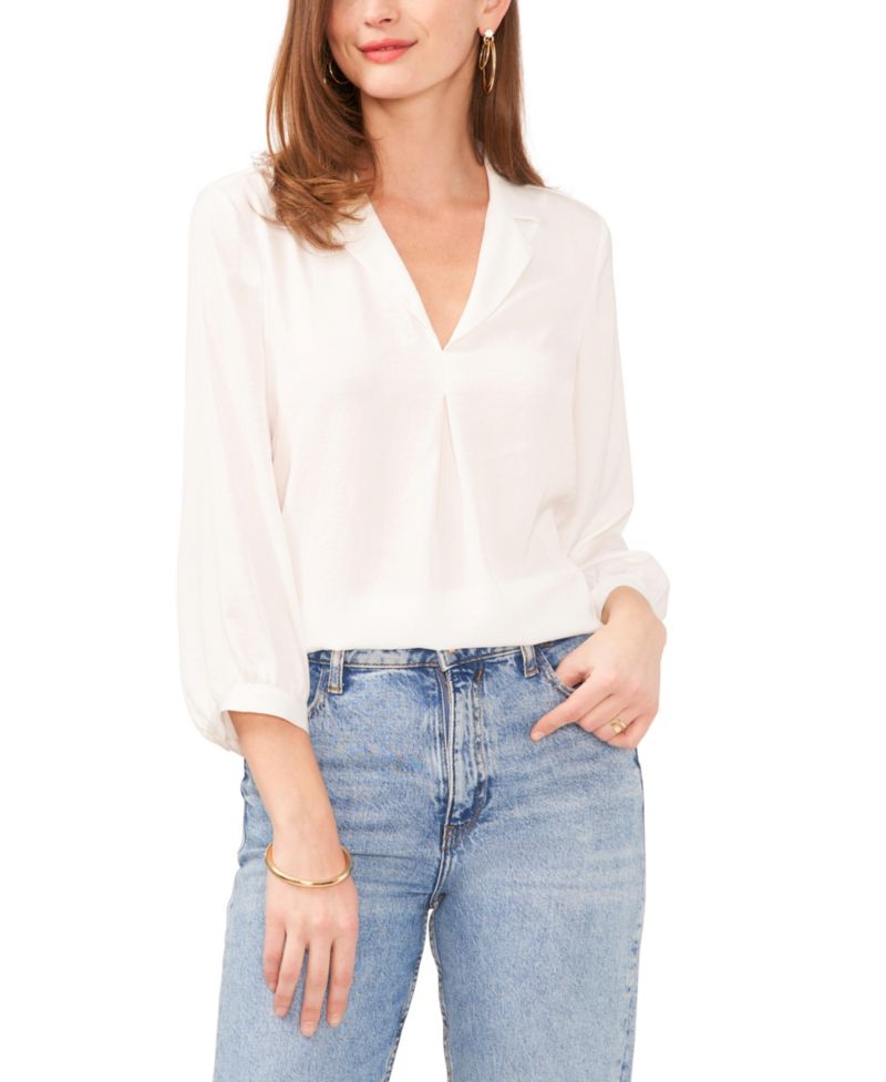 Women's Collared V-Neck Top