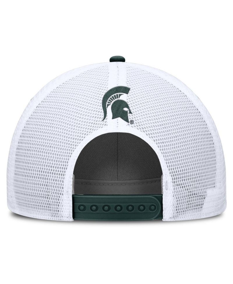 Men's Green/White Michigan State Spartans 2025 On-Field Rise Patch Trucker Adjustable Hat