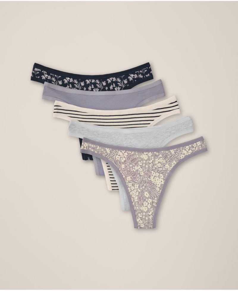 Everyday Mid Rise Thong 5-Pack
