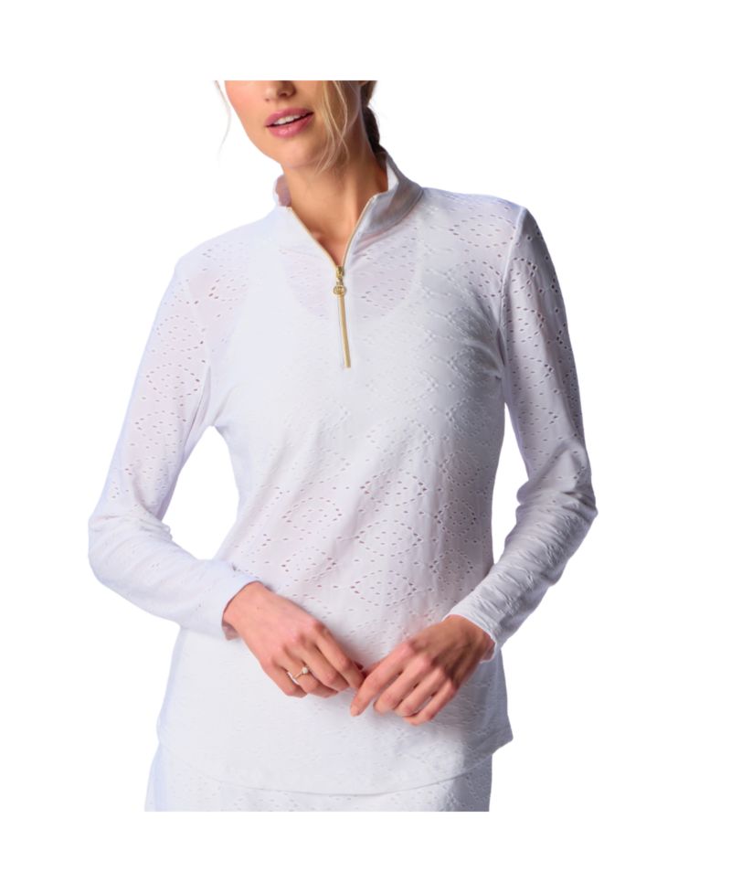 G Lifestyle Women Long Sleeve Mock Neck Top