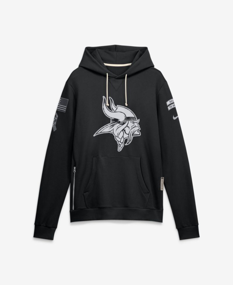 Men's Black Minnesota Vikings 2026 Salute to Service Sideline Pullover Hoodie