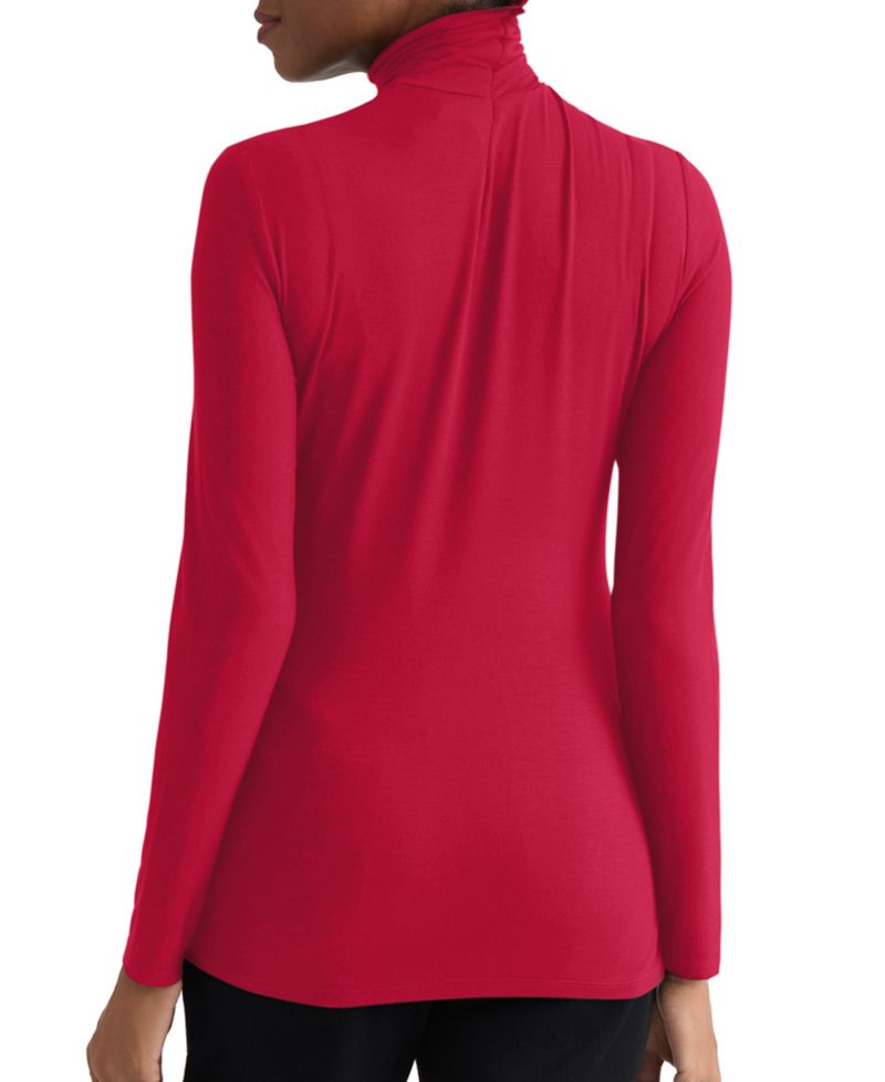 Women's Shirred Pullover Turtleneck Top