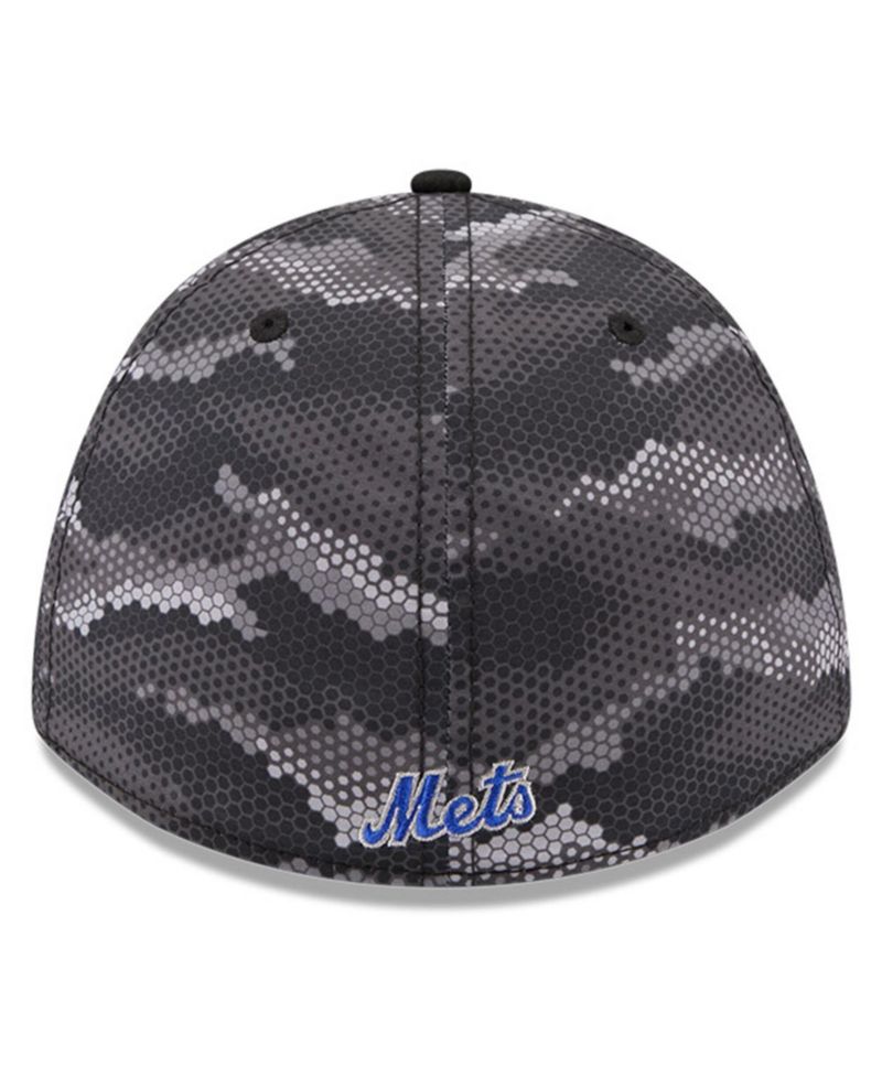 Men's Black New York Mets Camo 39THIRTY A-Frame Flex Hat