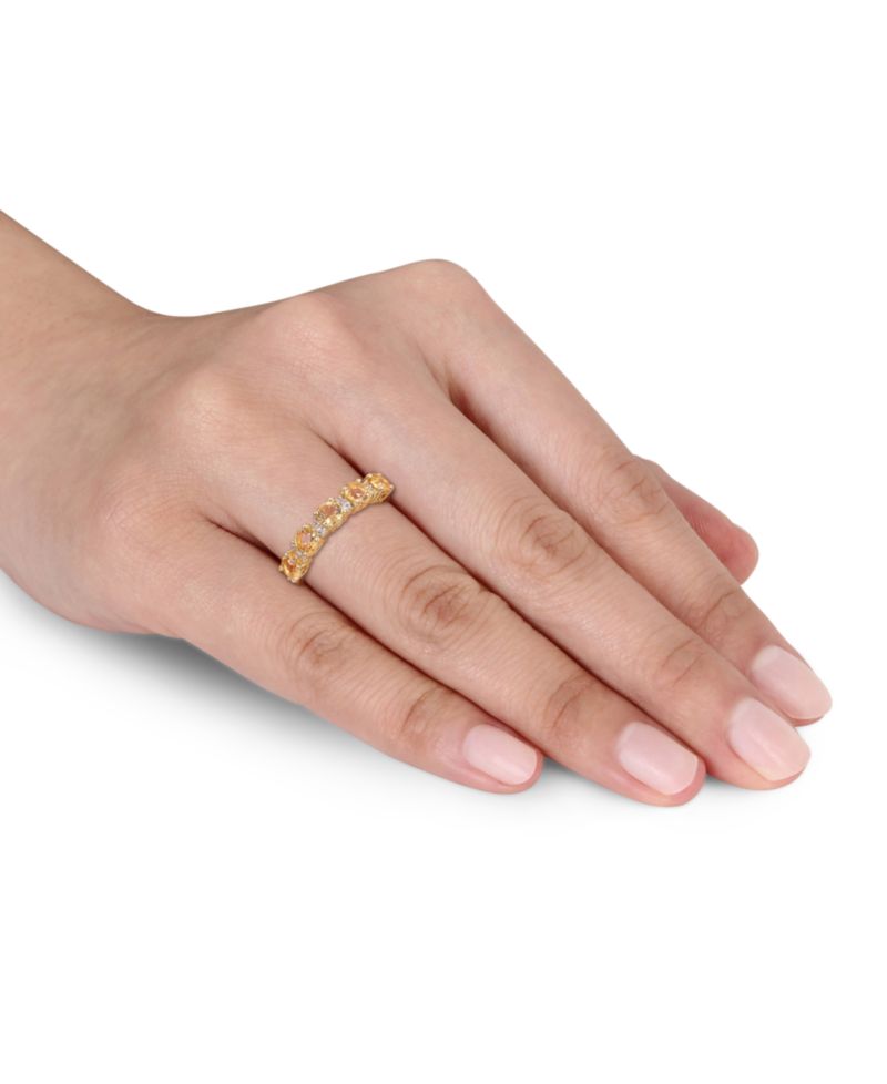 Citrine (1-2/5 ct. t.w.) & White Topaz (1/8 ct. t.w.) Ring in Gold-Plated Sterling Silver