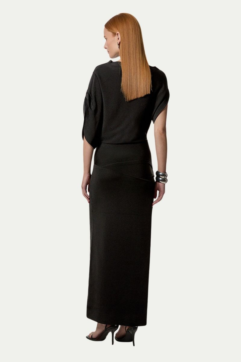 Women's Dropped Waist Asymmetric Maxi Dress