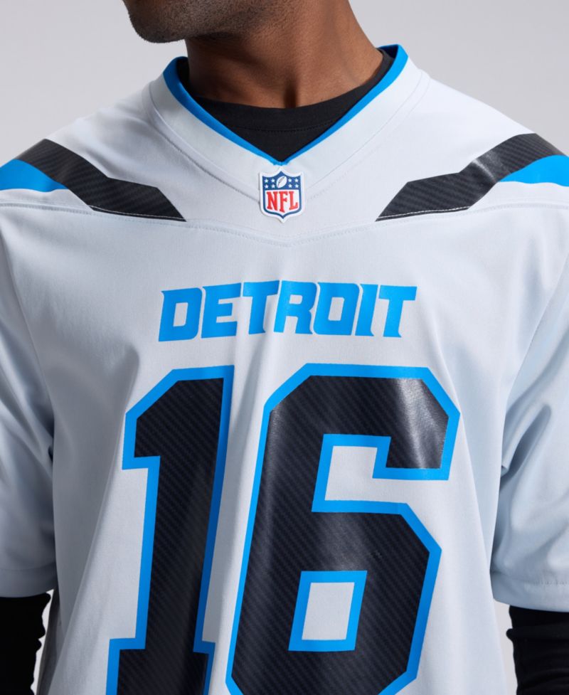Men's Jared Goff Silver Detroit Lions 2026 Rivalries Collection Game Jersey