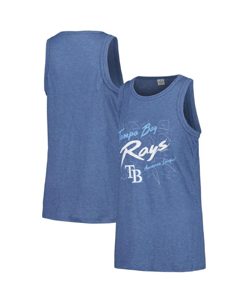 Women's Navy Tampa Bay Rays Gauze High Neck Tank Top