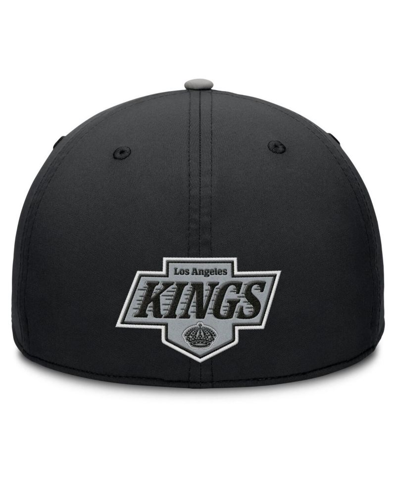 Men's Black/Gray Los Angeles Kings Authentic Pro Rink Team Code Flex Hat