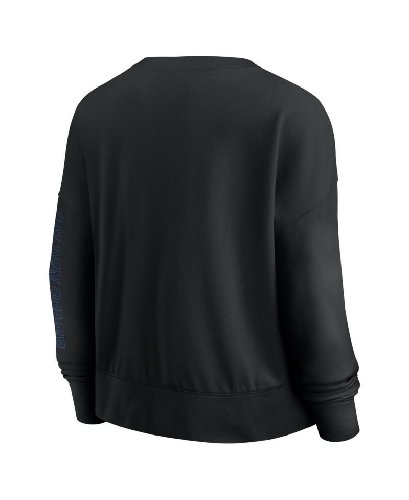 Black Golden State Warriors Oversized Game Day Pullover Sweatshirt