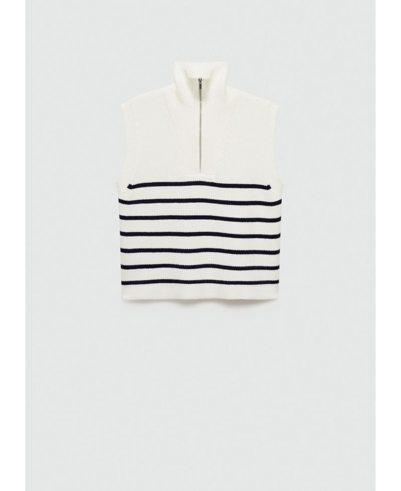 Women's Zipper Detail Knitted Vest sweater
