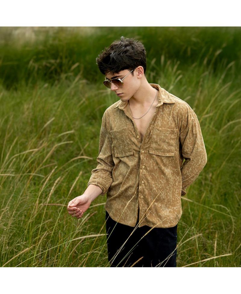 Men's Faded Corduroy Oversized Shirt