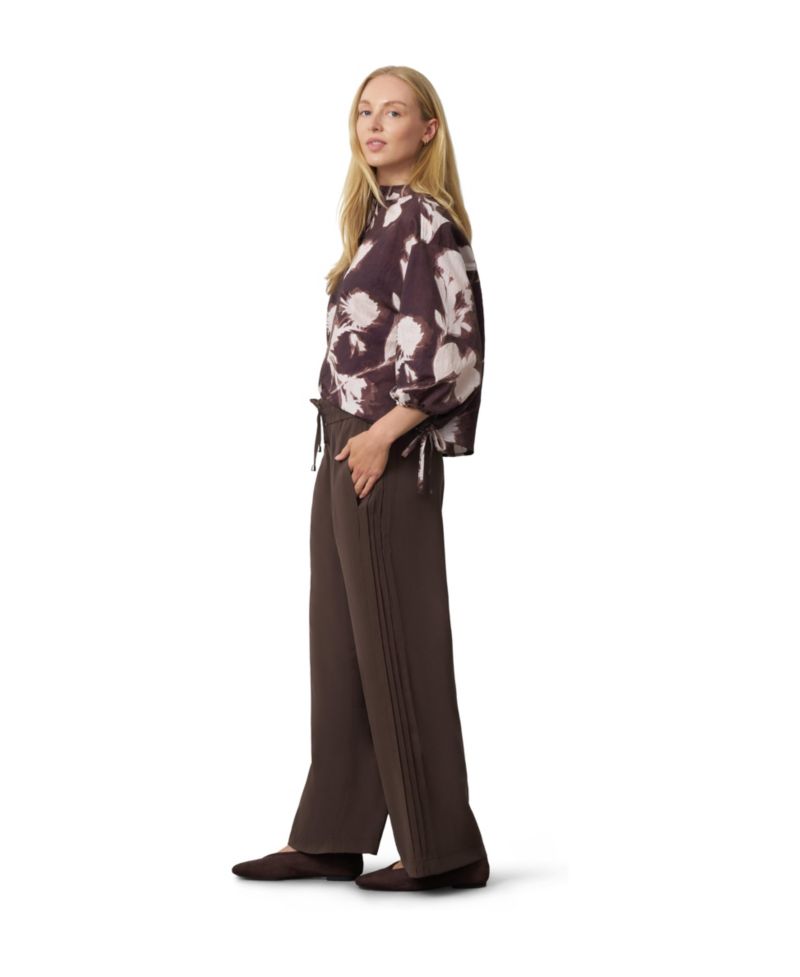 Women's Floral-Print Balloon-Sleeve Blouse