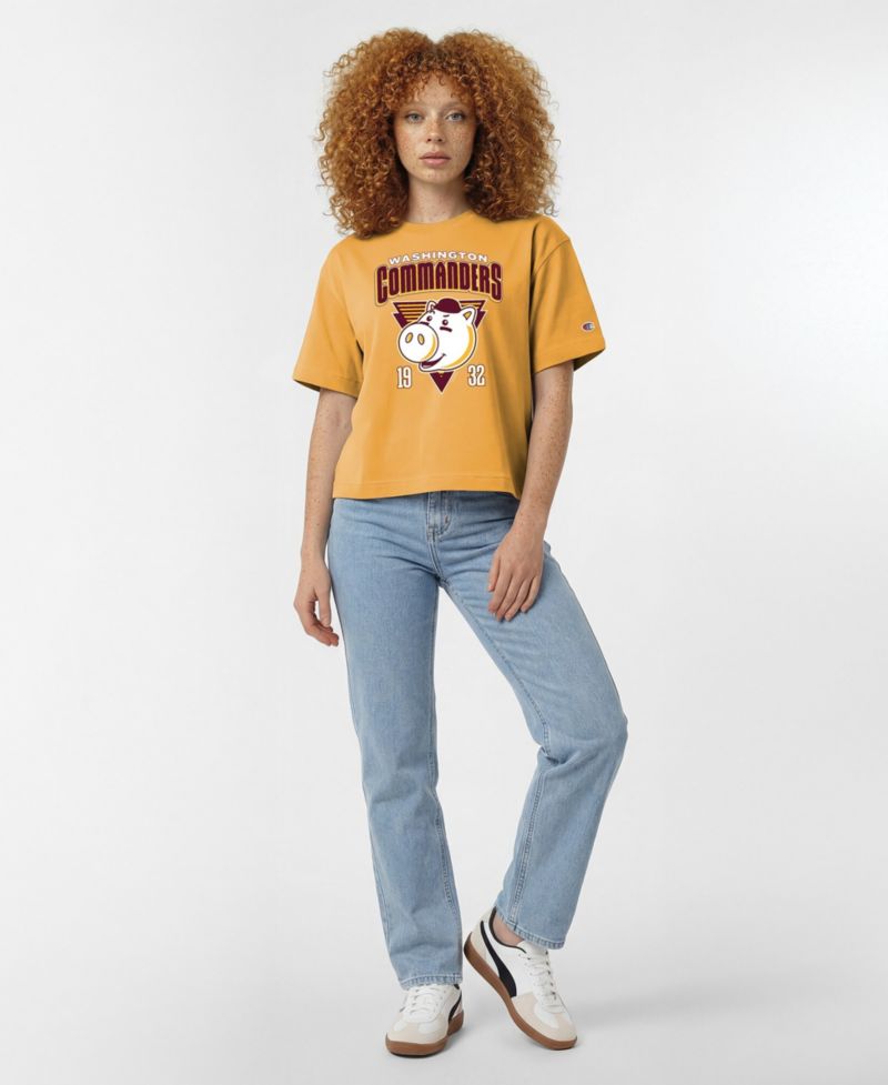 Women's Gold Washington Commanders Disney X Champion All Star T-Shirt