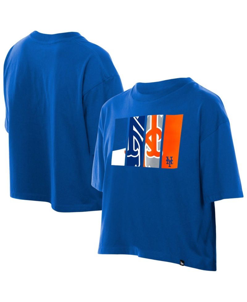 Women's Royal New York Mets Boxy Foil Logo T-Shirt