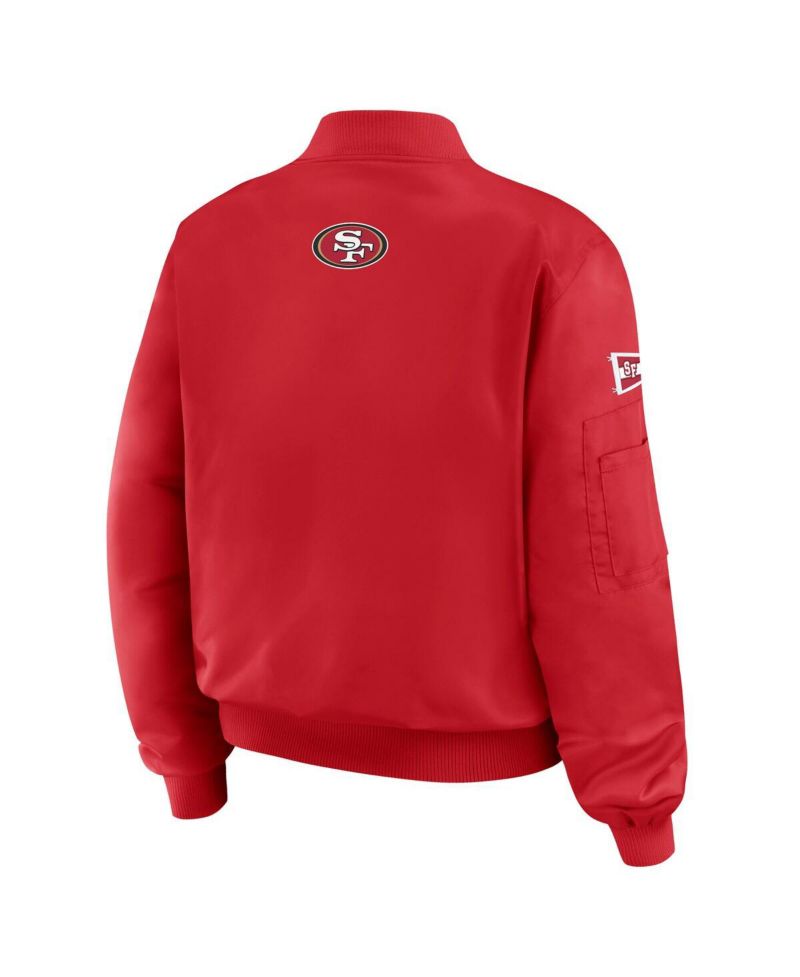 Women's Scarlet San Francisco 49ers Patch Full-Zip Bomber Jacket