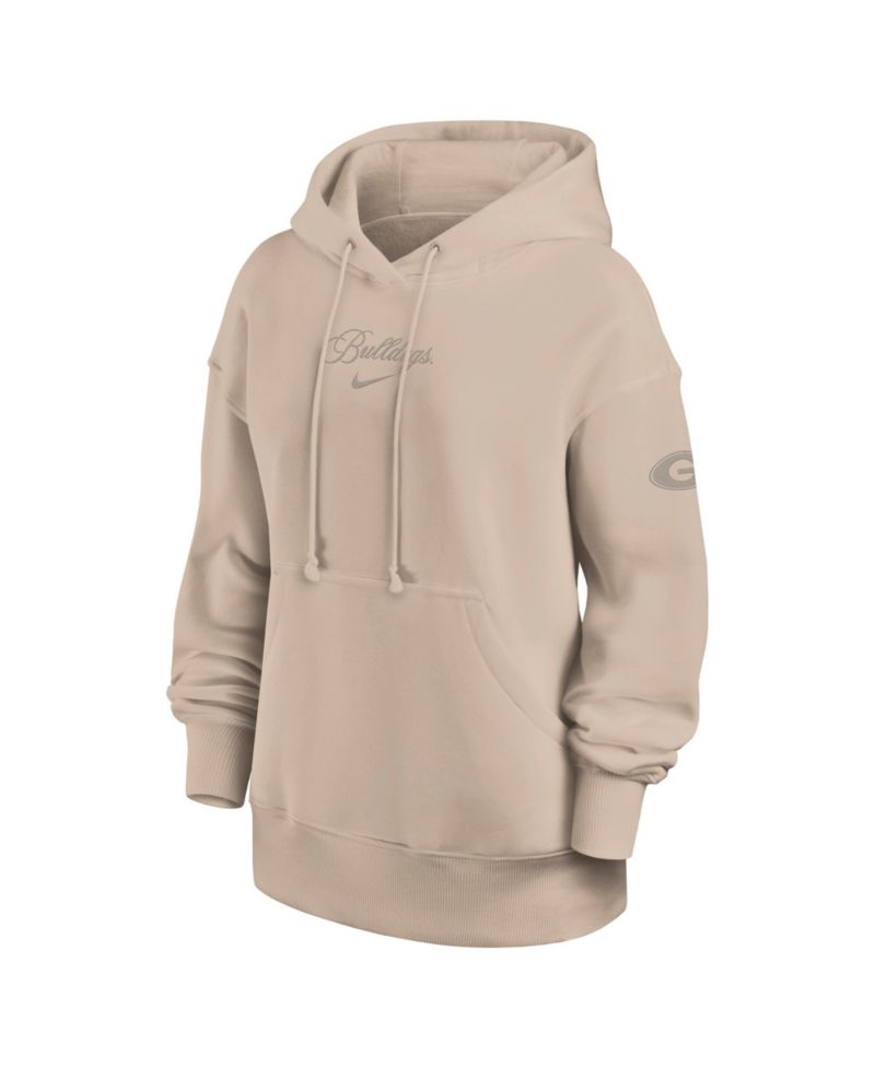 Women's Tan Georgia Bulldogs Neutral Stance Phoenix Fleece Oversized Hoodie