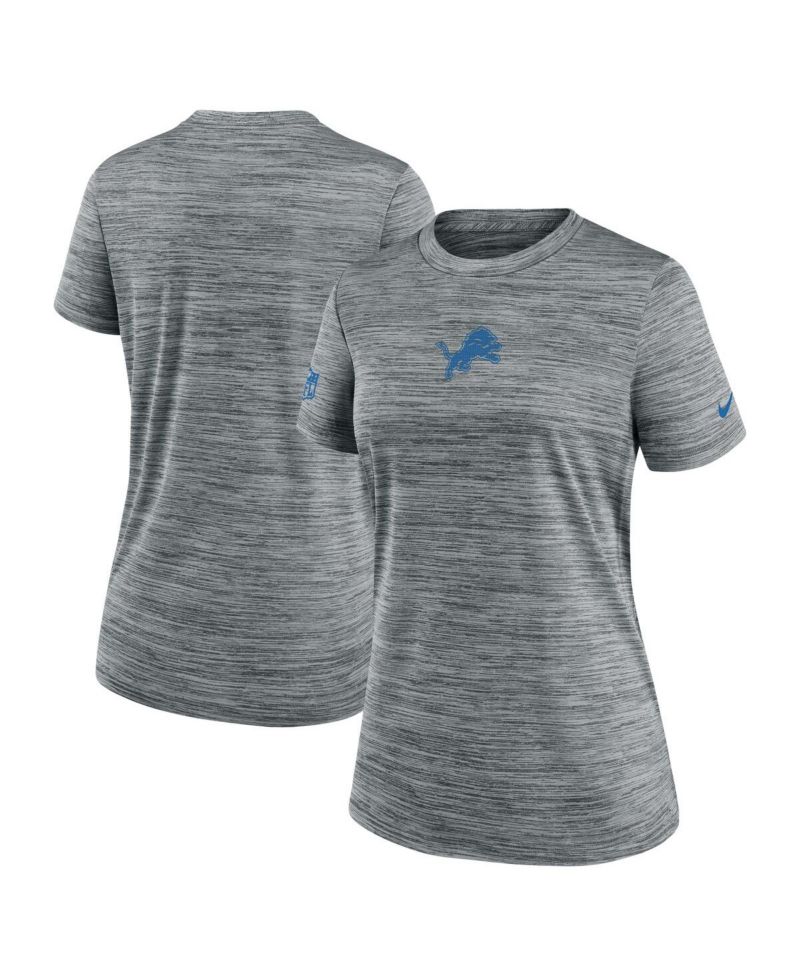 Women's Heather Gray Detroit Lions Offensive Line Velocity Performance T-Shirt